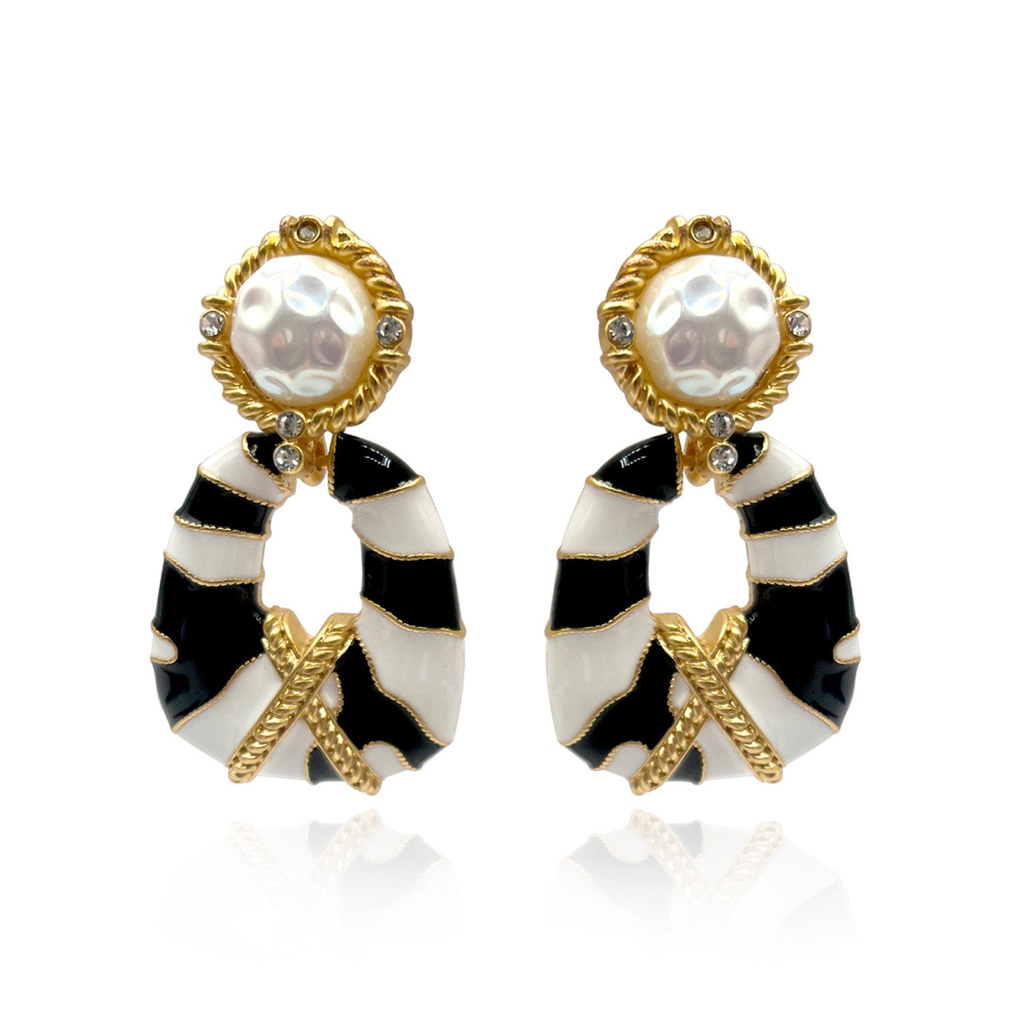 BREAUTTY BOLD ZEBRA STATEMENT EARRINGS