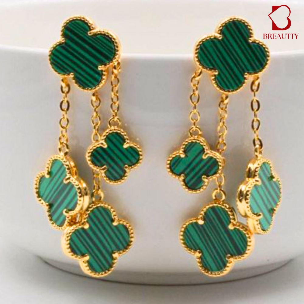 BREAUTTY GREEN CLOVER TASSEL EARRINGS | PARTY-WEAR