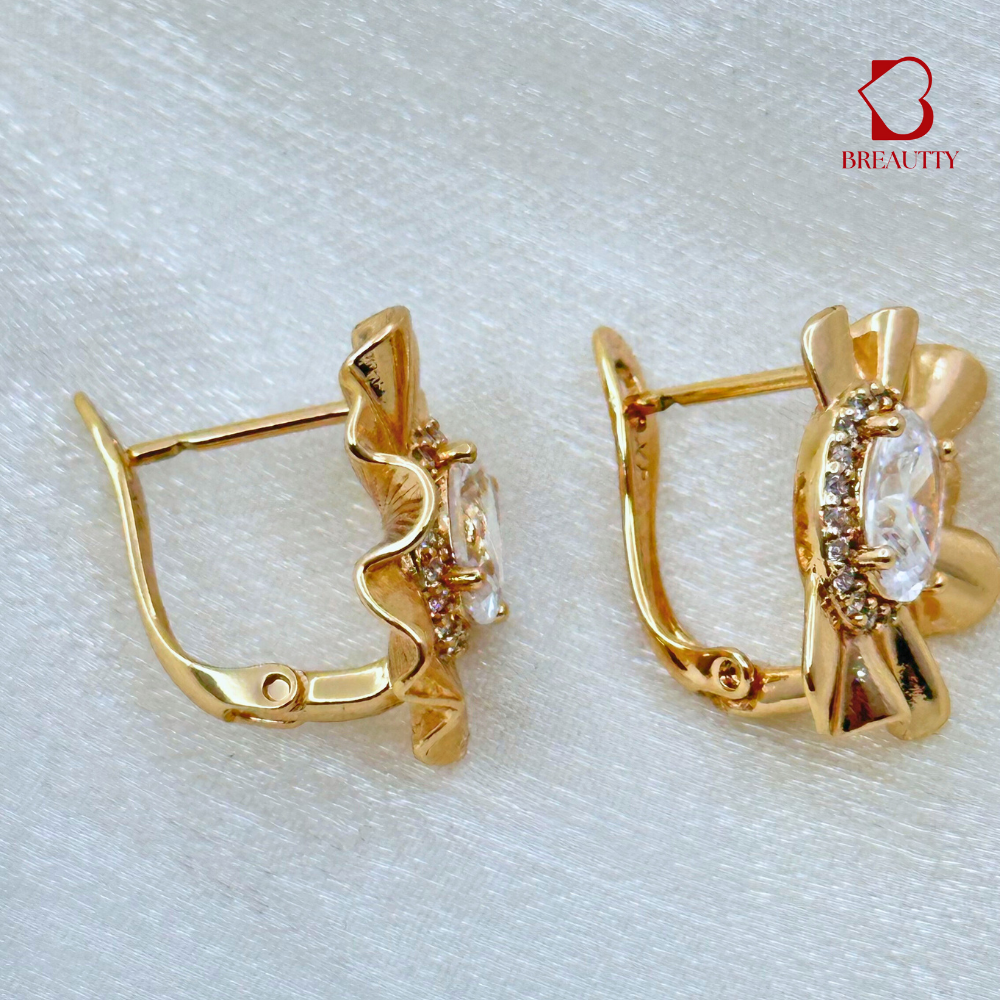 BREAUTTY GOLDEN PETAL RADIANCE STUD EARRINGS FOR WOMAN | WATERPROOF