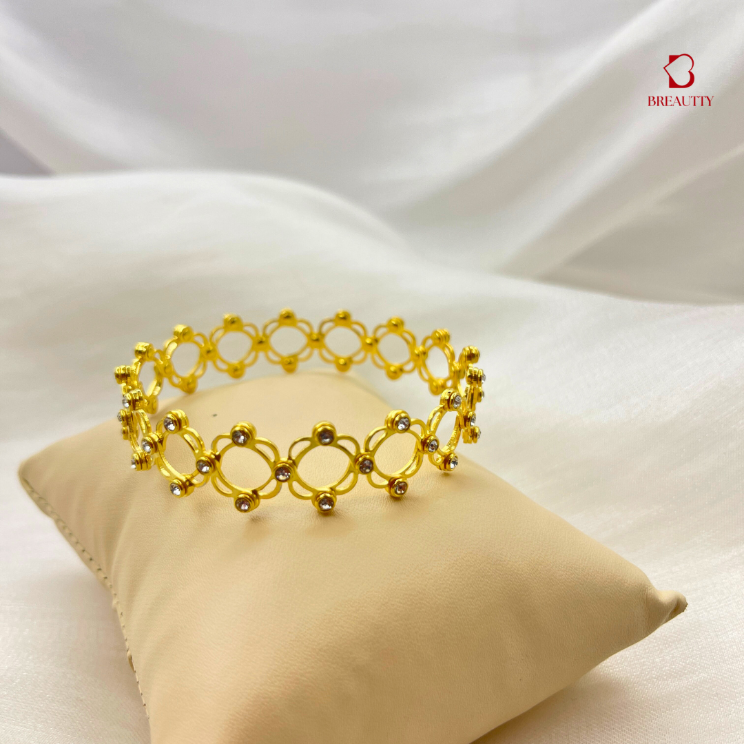 BREAUTTY 925 STERLING SILVER 3 IN 1 RING, BRACELET AND BANGLE | GOLDEN COLOUR