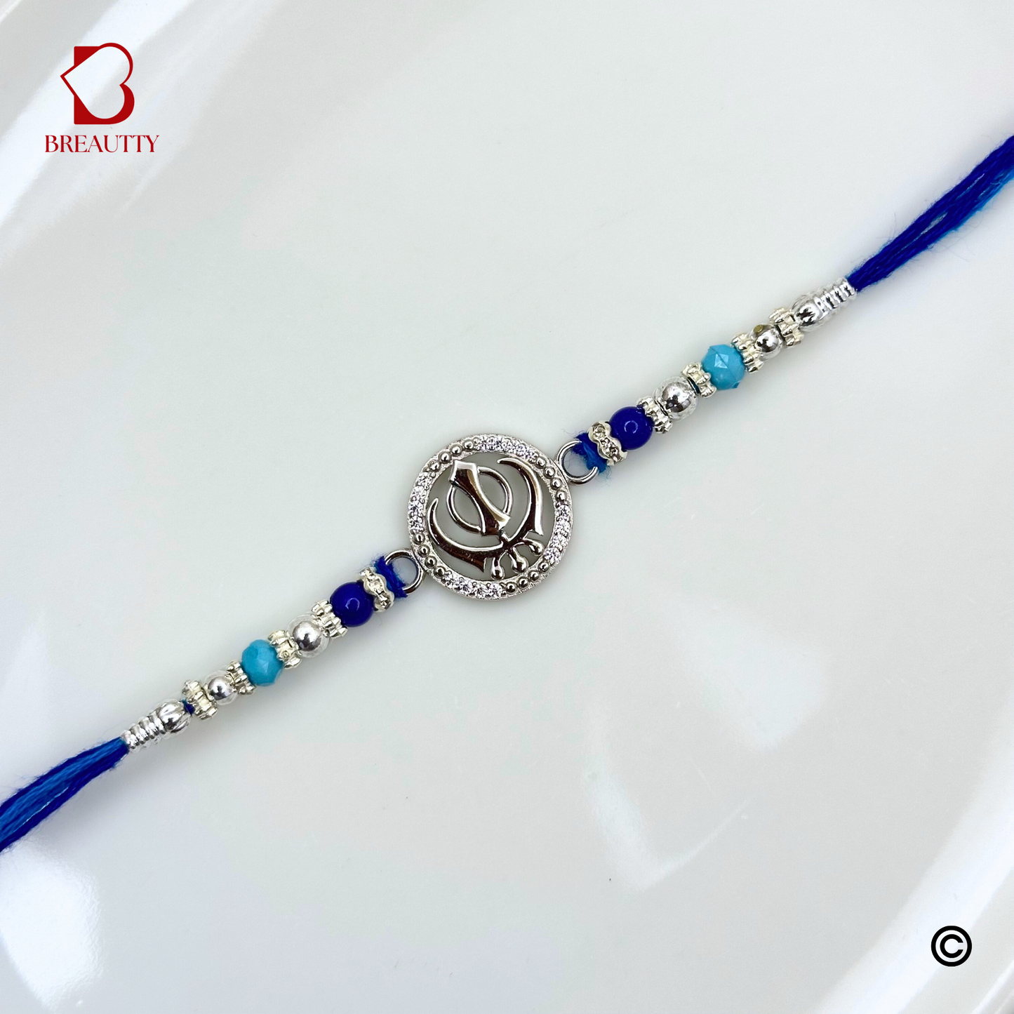 BREAUTTY RAKSHA BANDHAN 9925 STERLING SILVER "VEER KHANDA" RAKHI | HALLMARKED SILVER RAKHI