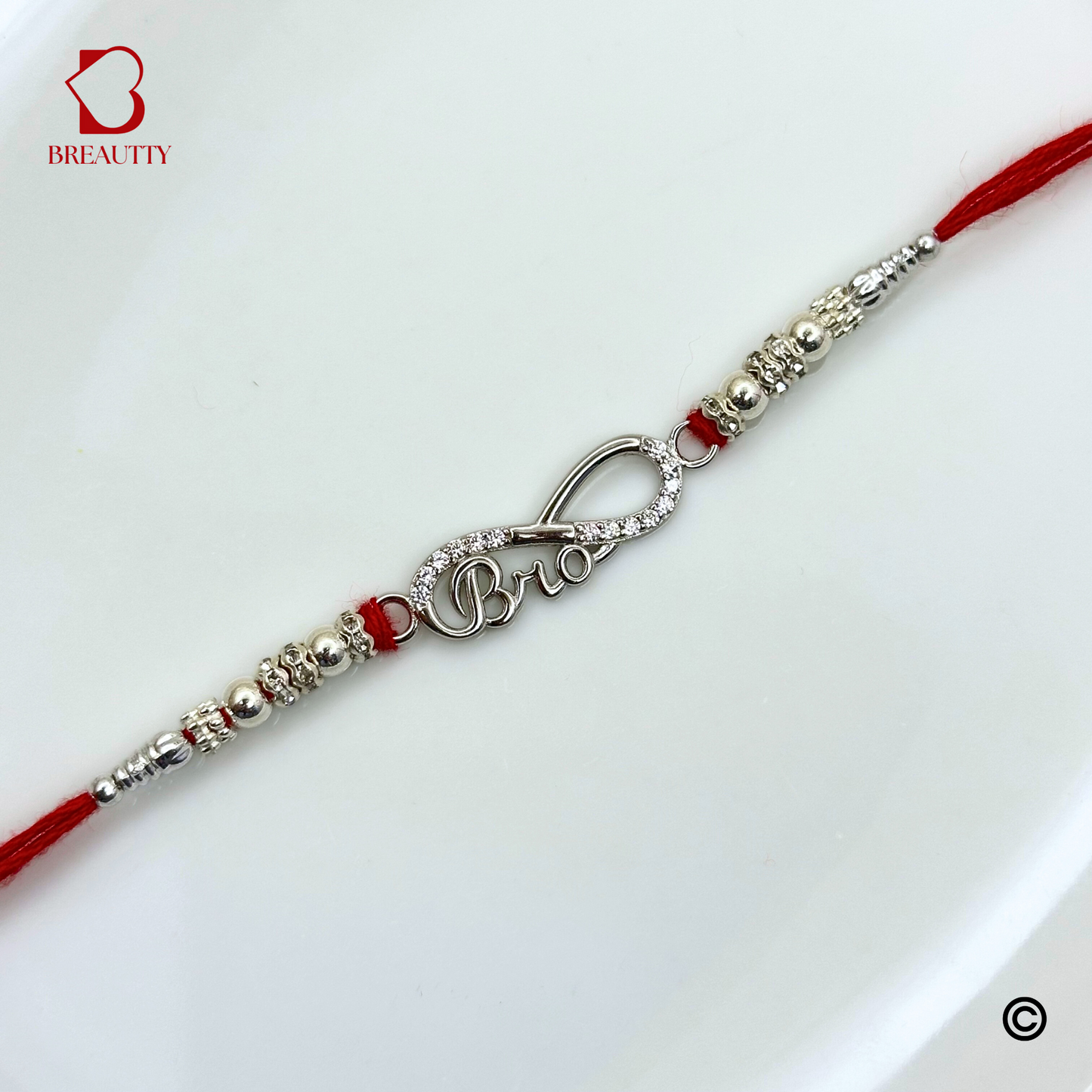 BREAUTTY RAKSHA BANDHAN 925 STERLING SILVER RAKHI "INFINITE LOVE BRO" | HALLMARKED SILVER RAKHI