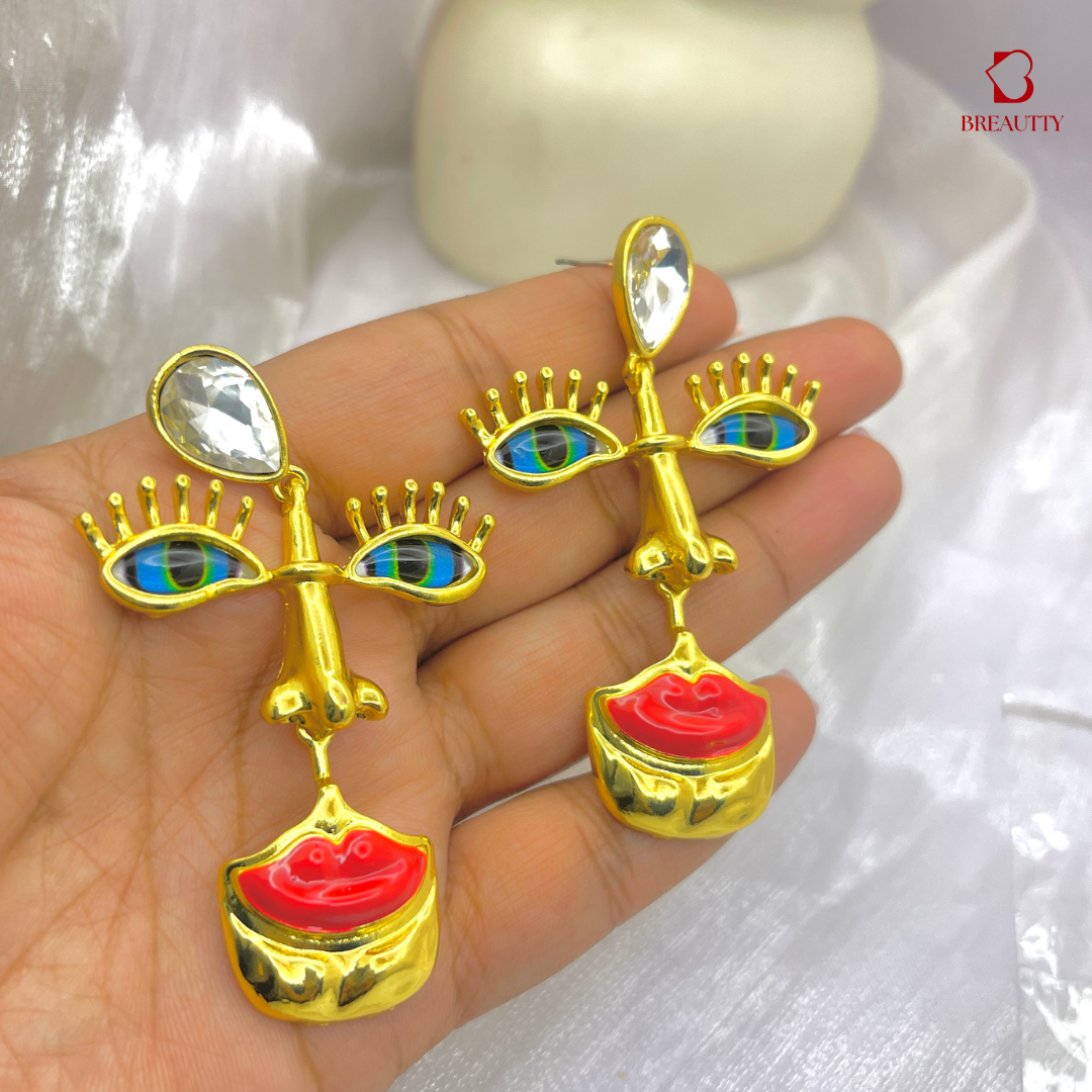 BREAUTTY BOHEMIAN EVIL EYE PORTRAIT EARRINGS: UNIQUE HANDCRAFTED JEWELRY FOR PROTECTION & STYLE