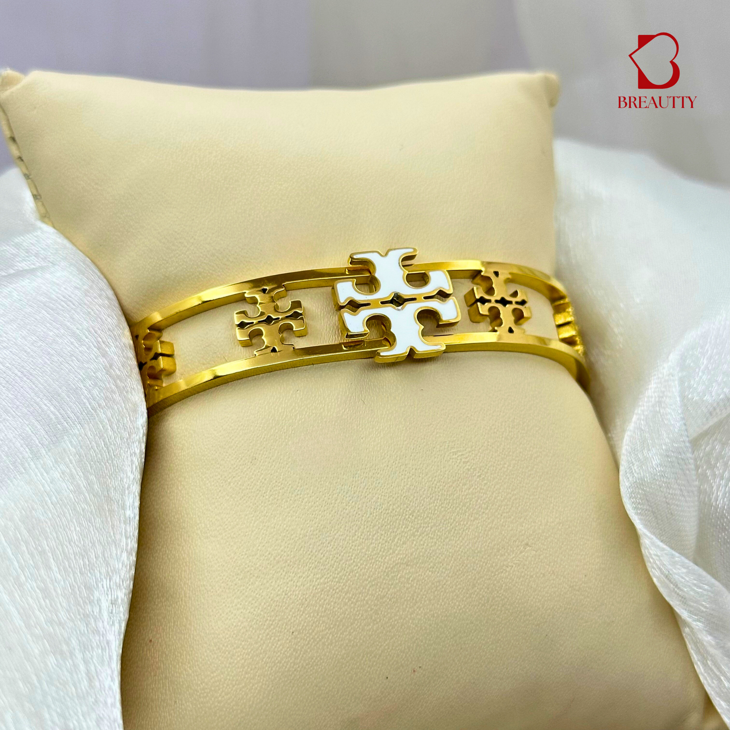 BREAUTTY TOMMY HILFIGER INSPIRED DESIGN OF CUFF STYLE BRACELET 18K GOLD PLATED | STAINLESS STEEL