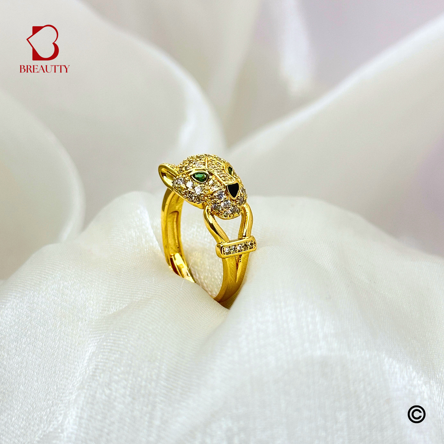 BREAUTTY BIG BLACK PANTHER QUEEN RING | ADJUSTABLE