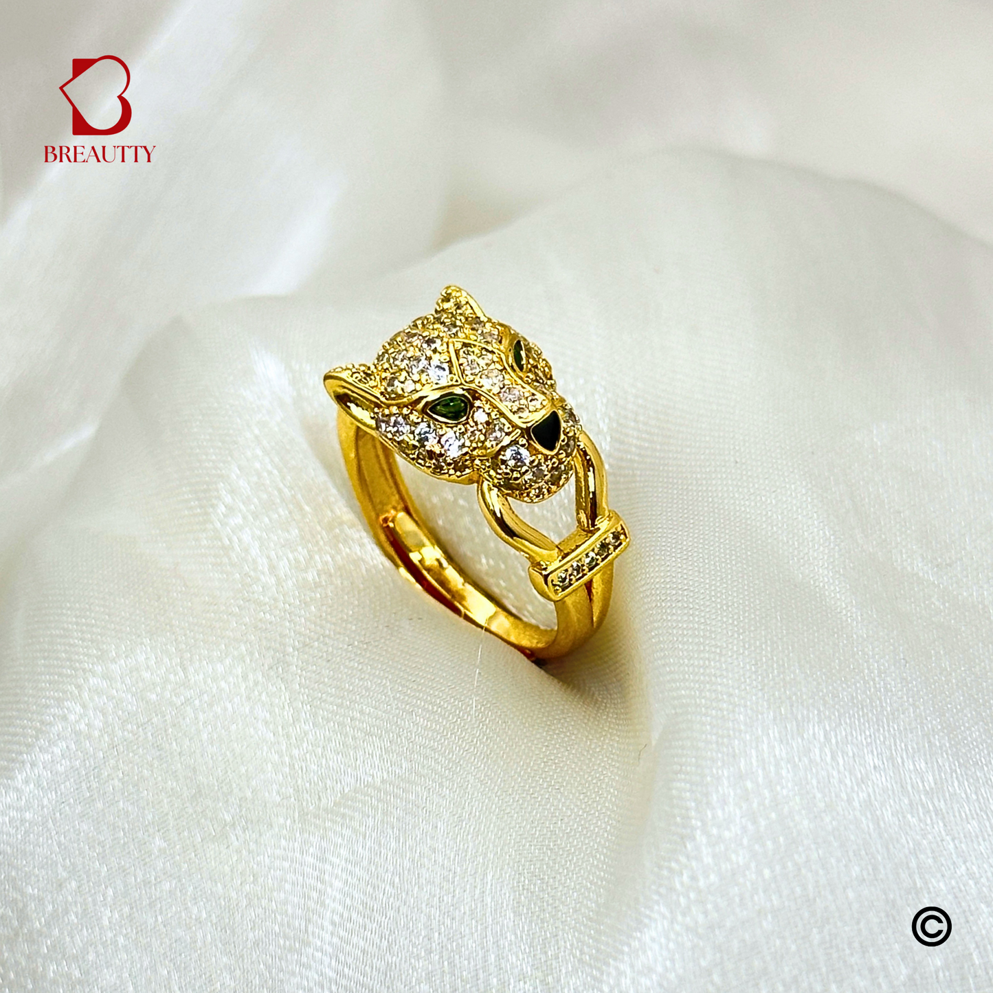 BREAUTTY BIG BLACK PANTHER QUEEN RING | ADJUSTABLE