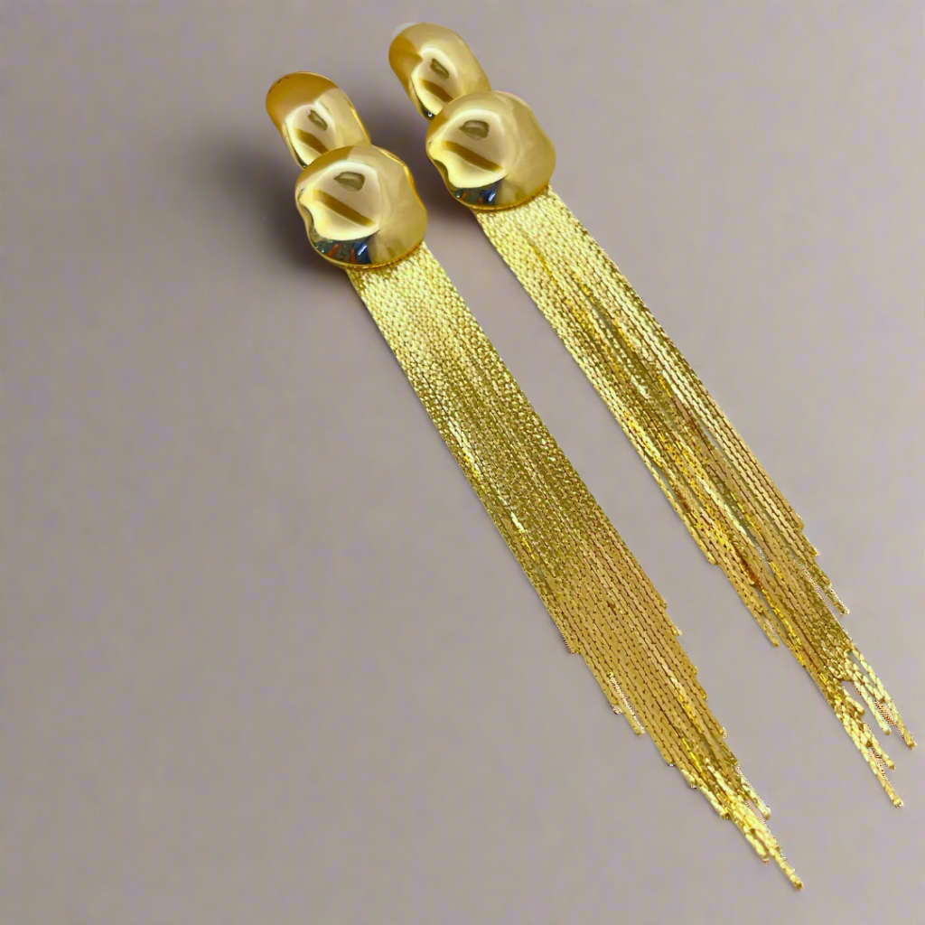 BREAUTTY FALLING GOLDEN FRILLS EARRINGS