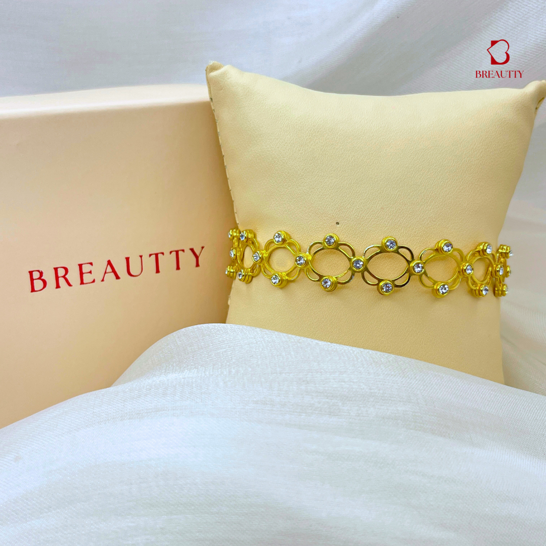 BREAUTTY 925 STERLING SILVER 3 IN 1 RING, BRACELET AND BANGLE | GOLDEN COLOUR