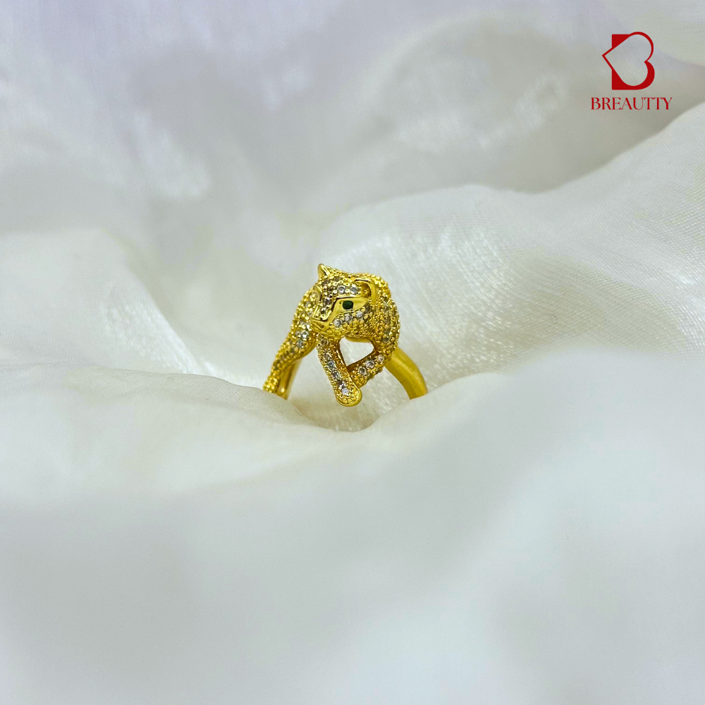 BREAUTTY 18K GOLD PLATED ADJUSTABLE COCKTAIL PANTHER RING FOR WOMEN | WILD EMPRESS