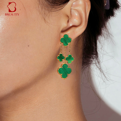 BREAUTTY GREEN CLOVER TASSEL EARRINGS | PARTY-WEAR