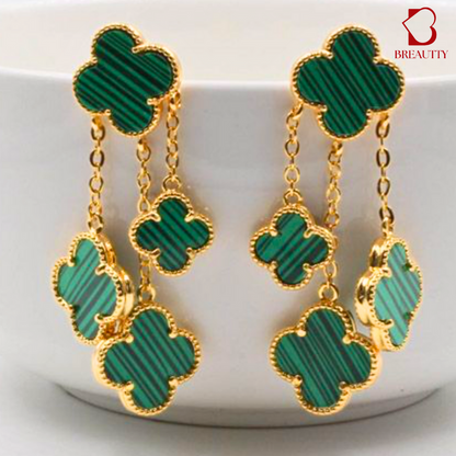 BREAUTTY GREEN CLOVER TASSEL EARRINGS | PARTY-WEAR