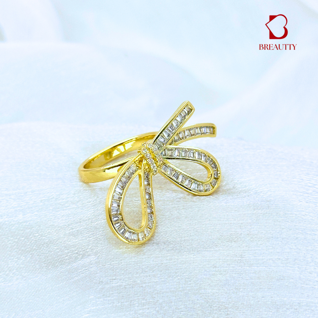 BREAUTTY BIG BOW ZIRCONIA STATEMENT RINGTARNISH-FREE | WATERPROOF JEWELLERY