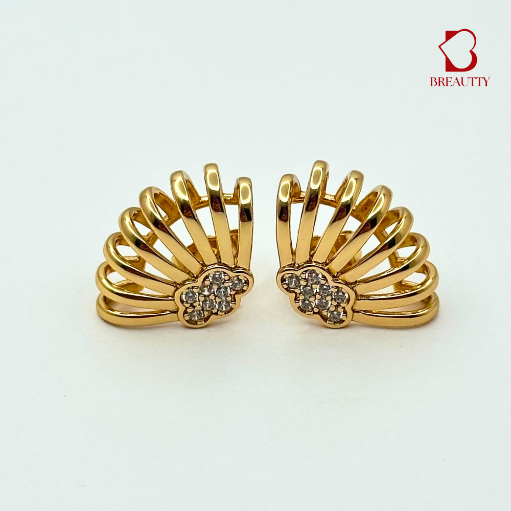 BREAUTTY GOLDEN SUNBURST CLOUD EARRINGS | WATERPROOF