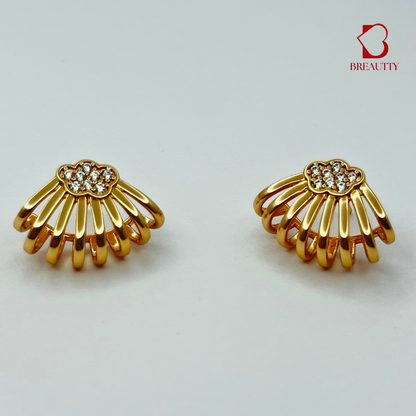 BREAUTTY GOLDEN SUNBURST CLOUD EARRINGS | WATERPROOF