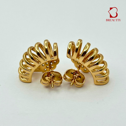 BREAUTTY GOLDEN SUNBURST CLOUD EARRINGS | WATERPROOF