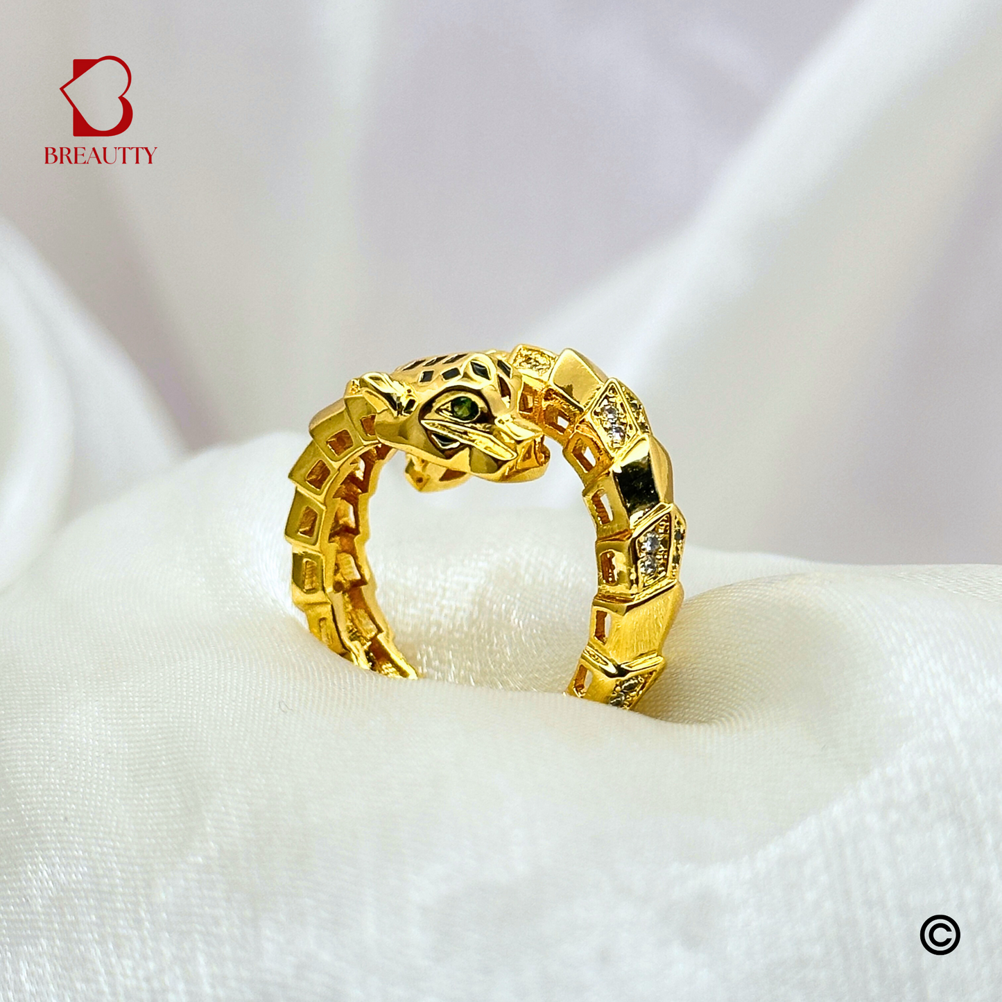 BREAUTTY DUAL PANTHER GOLDEN RING | ADJUSTABLE