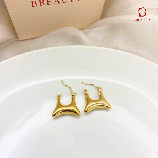 BREAUTTY 18K GOLD PLATED GEOMETRICAL  HUES HOOPS DAILYWEAR