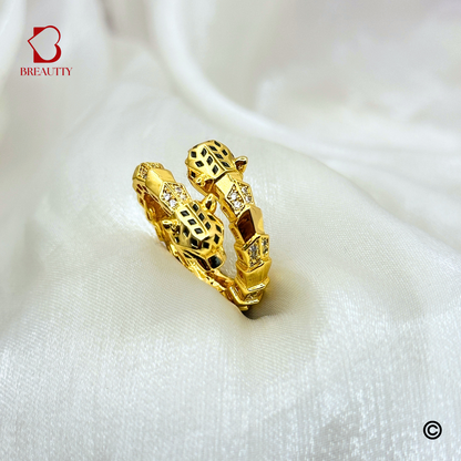 BREAUTTY DUAL PANTHER GOLDEN RING | ADJUSTABLE