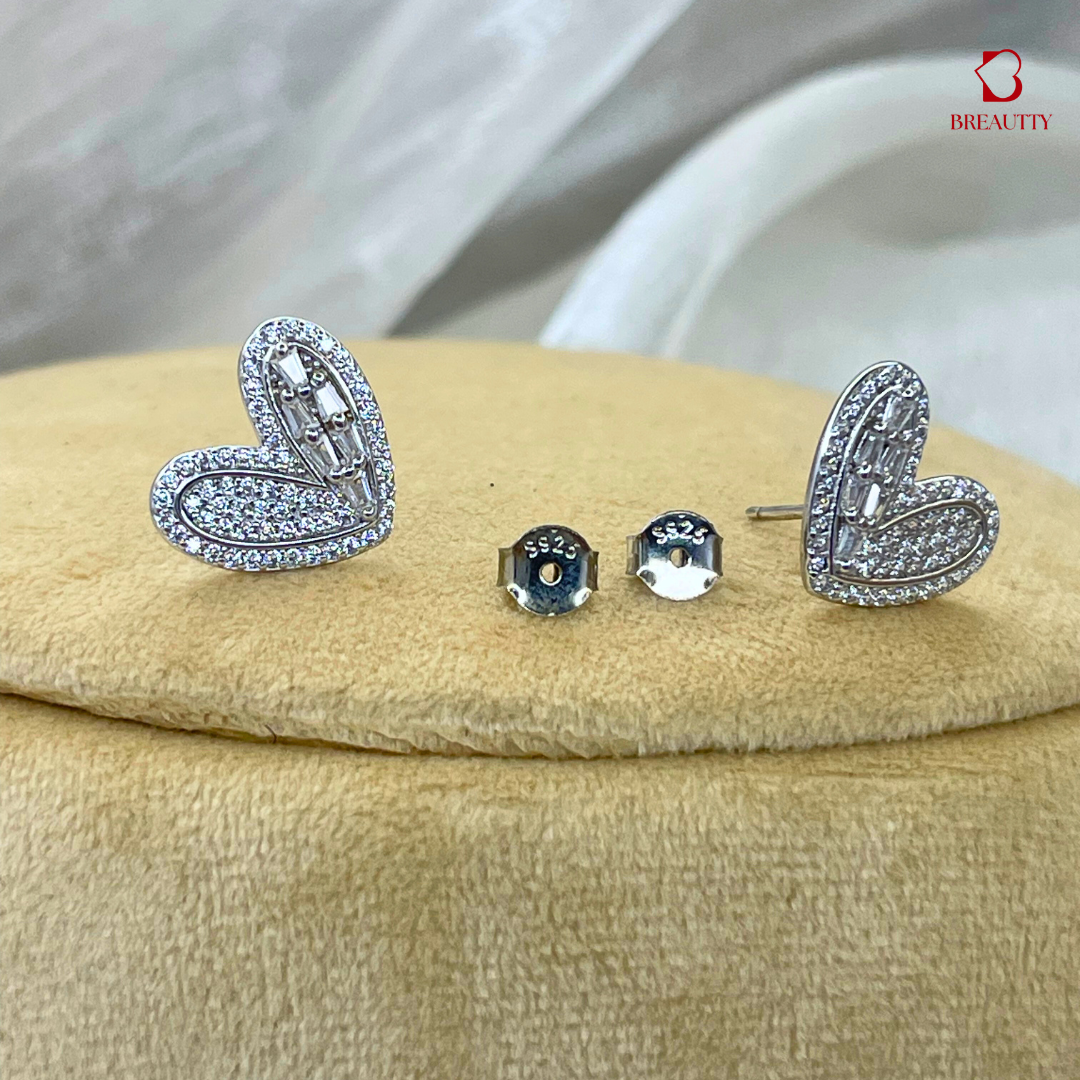 BREAUTTY KOREAN HEART CHARM PENDANT SET WITH EARRINGS