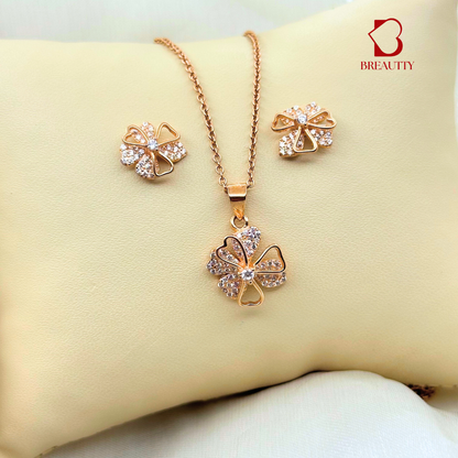 BREAUTTY  92.5 STERLING SILVER  BLOOMING GRACE PENDANT SET