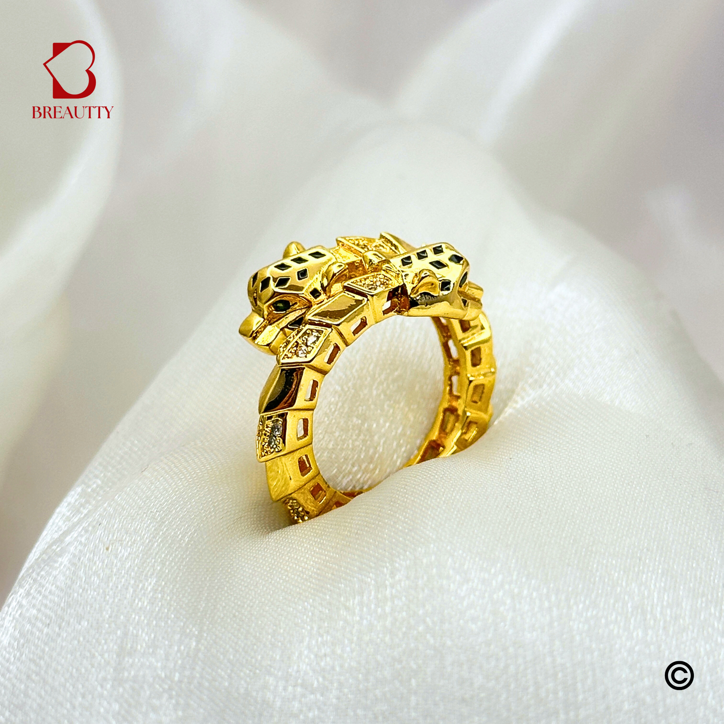BREAUTTY DUAL PANTHER GOLDEN RING | ADJUSTABLE