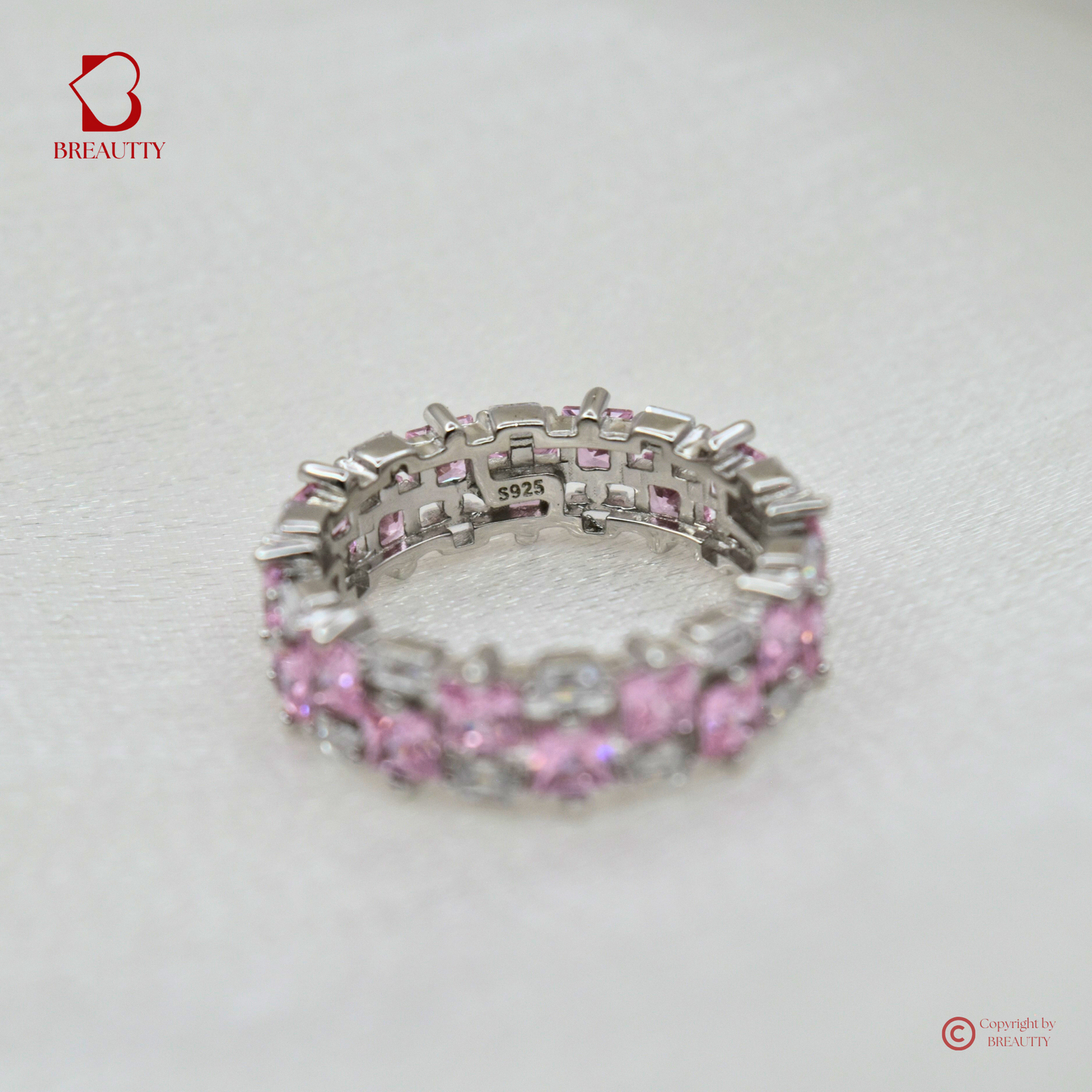 BREAUTTY 925 STERLING SILVER PINK QUEEN BAND