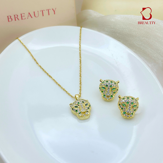BREAUTTY CHEETAH PENDANT SET – 18K GOLD PLATED STAINLESS STEEL JEWELLERY FOR WOMEN