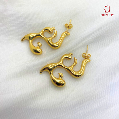 BREAUTTY 18K GOLD PLATED ABSTRACT PARTY EARRINGS