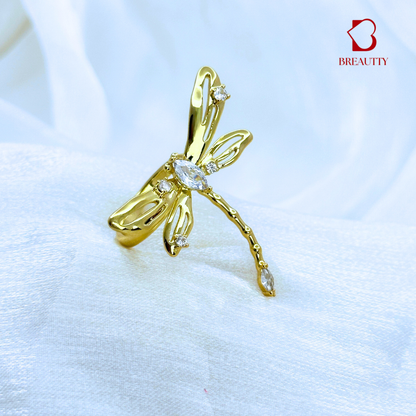 BREAUTTY 18K GOLD PLATED DRAGONFLY RING- WATERPOOF |ADJUSTABLE