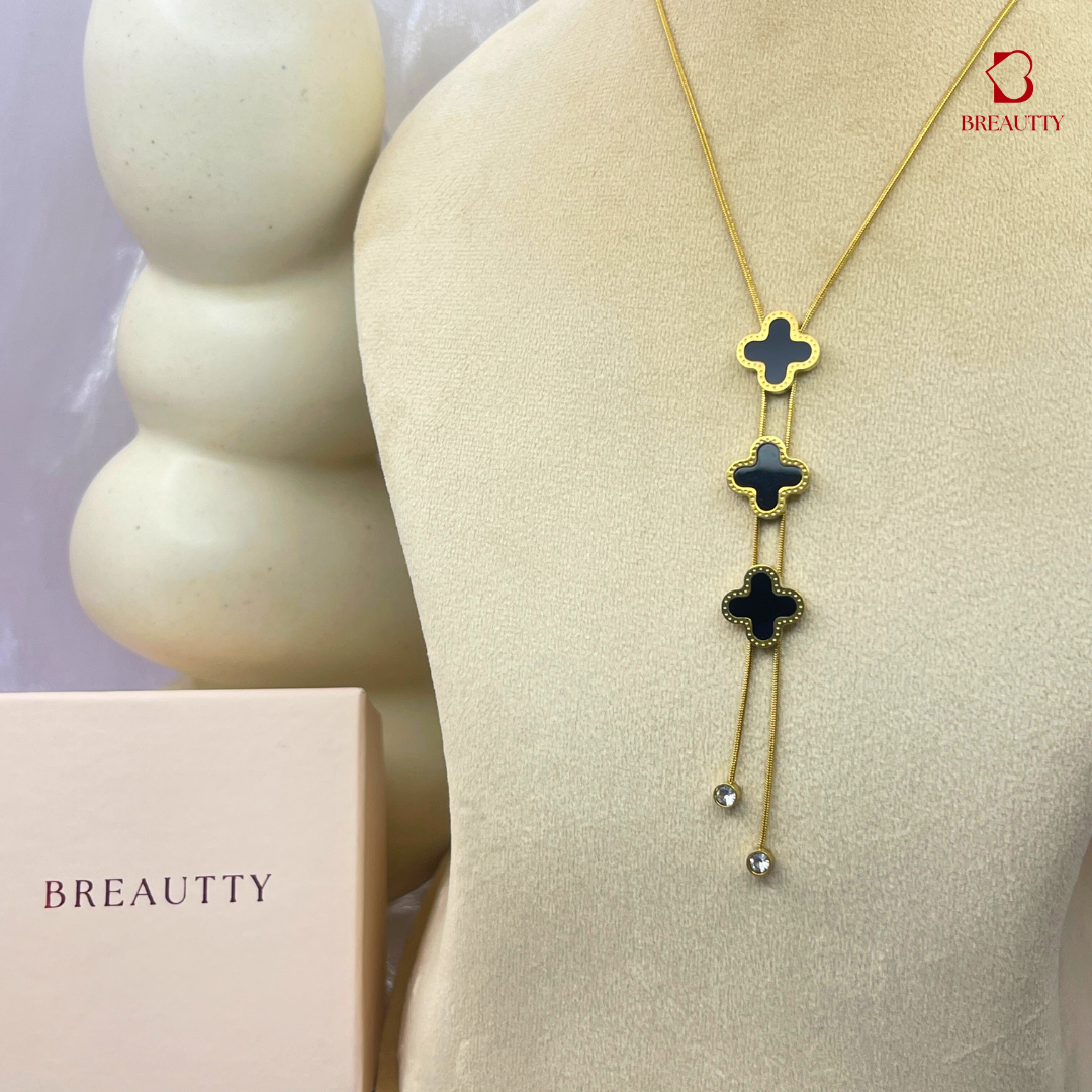 BREAUTTY 18K GOLD PLATED  BLACK CLEEF  FOR EVERYDAY LOOK