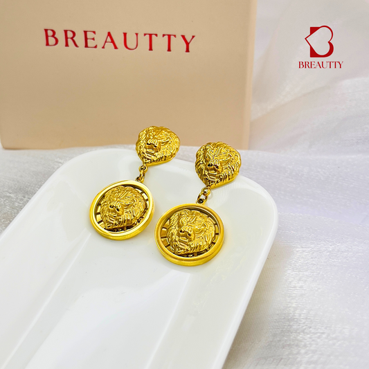 BREAUTTY 18K GOLD PLATED TIGER DESIGN EARRING