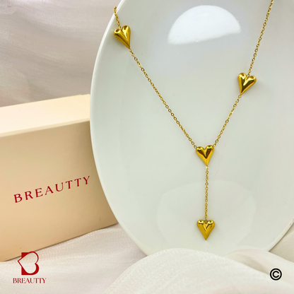 BREAUTTY 18K GOLD PLATED ELEGANT HEART HANGING NECKLACE