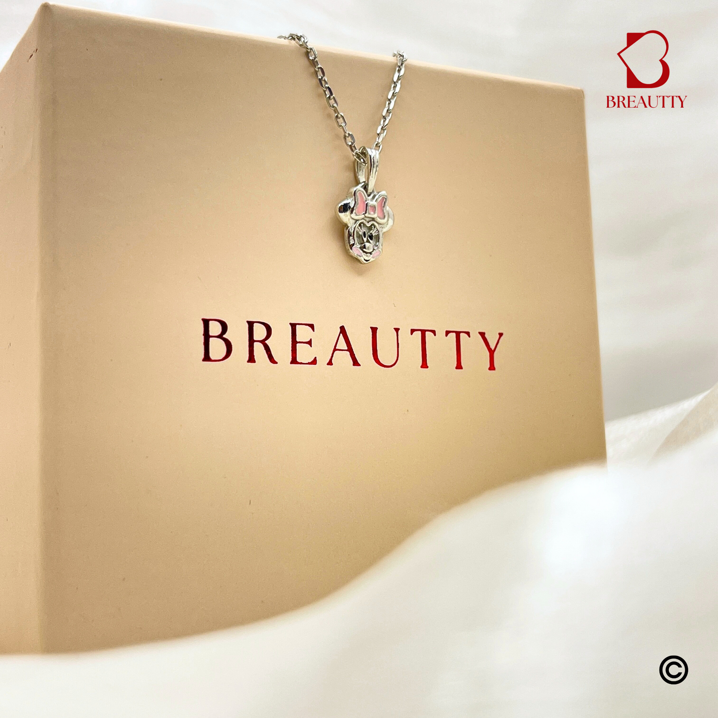 BREAUTTY 92.5 SILVER MICKEY MOUSE NECKLACE FOR GIRLS – FUN CARTOON PENDANT