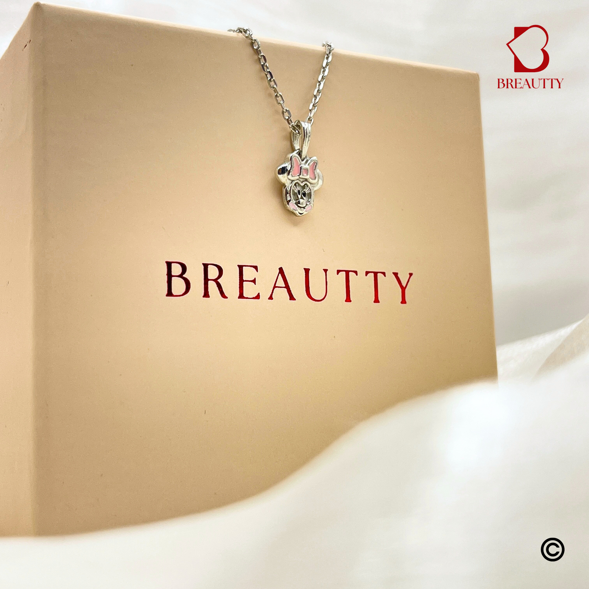 BREAUTTY 92.5 SILVER MICKEY MOUSE NECKLACE FOR GIRLS – FUN CARTOON PENDANT