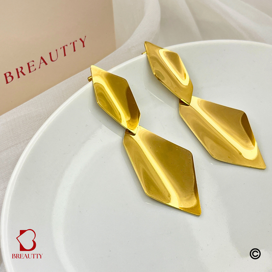 BREAUTTY 18K GOLD PLATED ATTRACTIVE TIE SHAPE EARRINGS