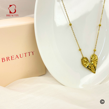 BREAUTTY 18K GOLD PLATED ROMANTIC HEART NECKLACE