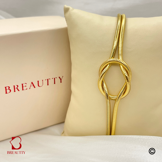 BREAUTTY 18K GOLD PLATED KNOT DESIGN BRACELET