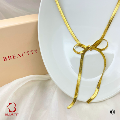 BREAUTTY 18K GOLD PLATED BOW STYLE SNAKE-CHAIN | WATERPROOF