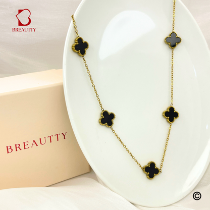 BREAUTTY 18K GOLD PLATED  BLACK CLOVER CHAIN