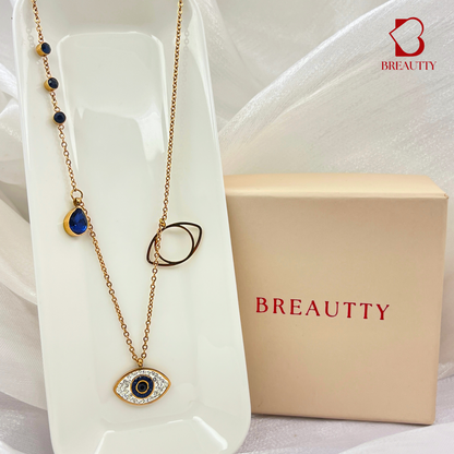 BREAUTTY EVIL EYE 18K GOLD PLATED NECKLACE