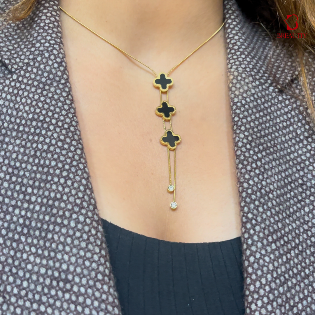 BREAUTTY 18K GOLD PLATED  BLACK CLEEF  FOR EVERYDAY LOOK