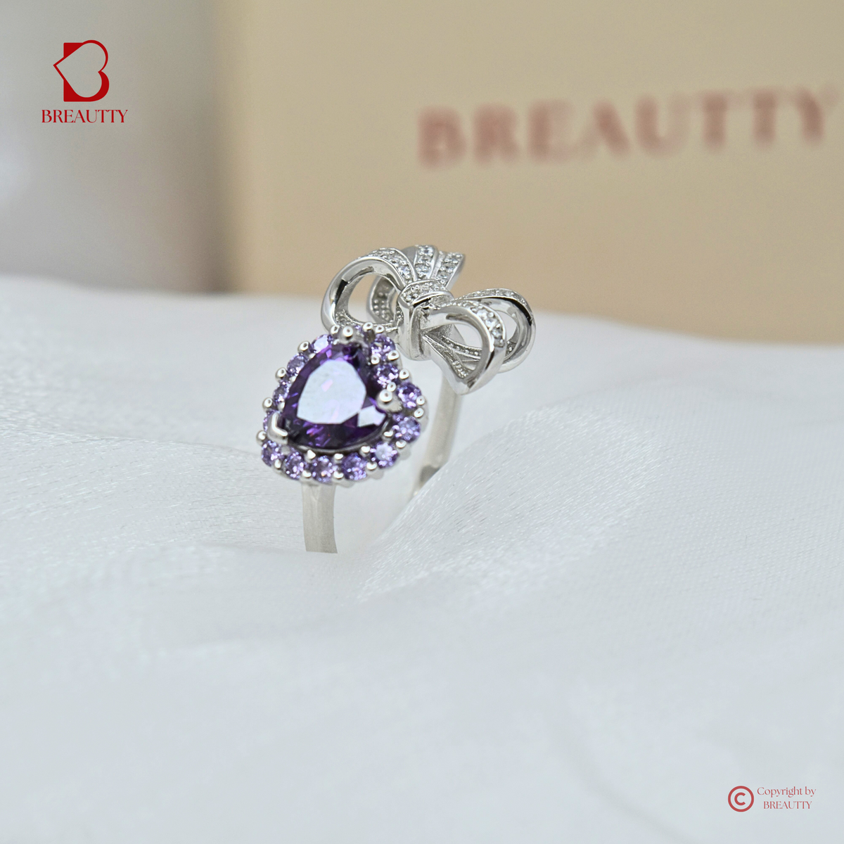 silver ring for woman amethyst stone ring for proposing girl
