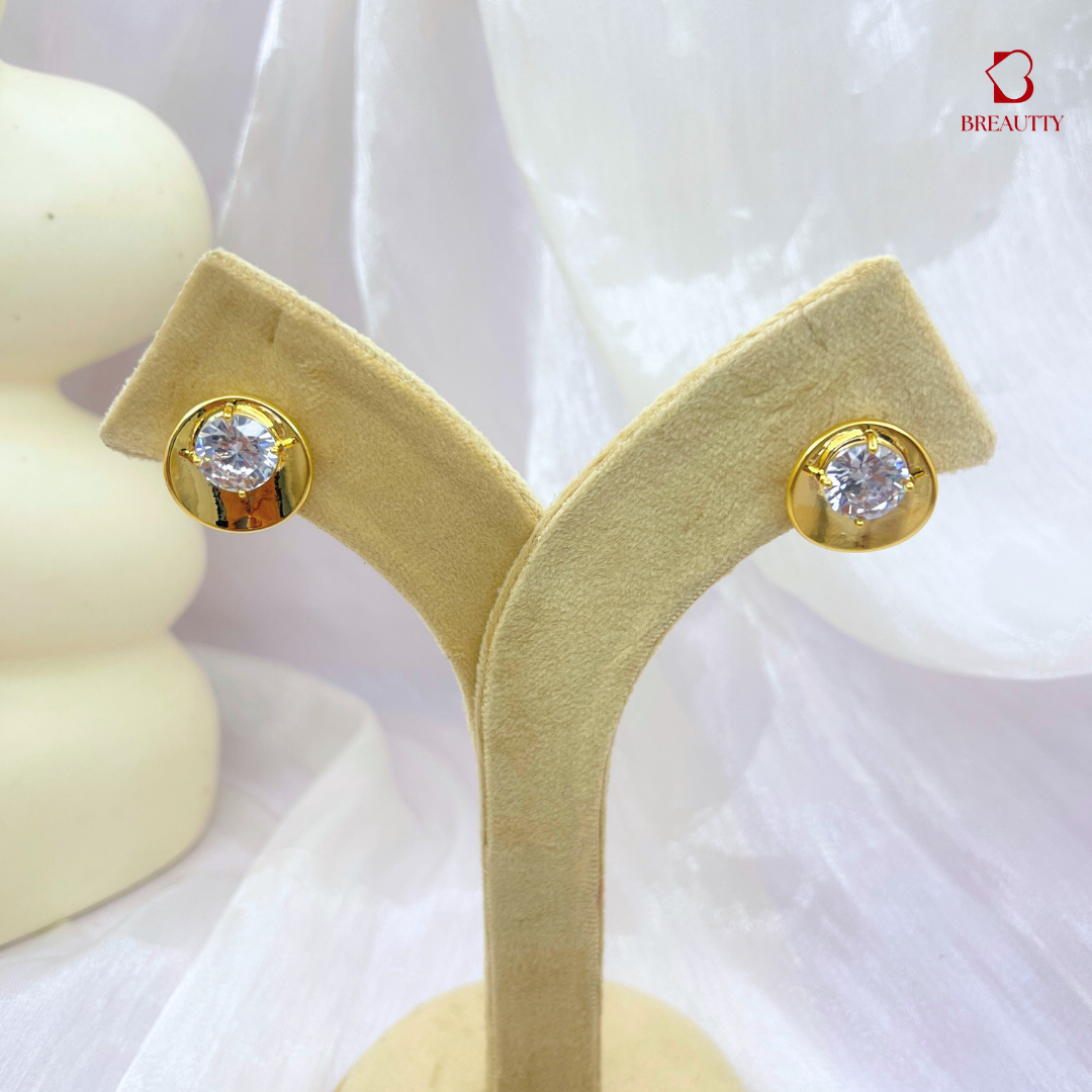 BREAUTTY CUBIC ZIRCONIA STUD EARRINGS: MINIMALIST EVERYDAY JEWELRY FOR A TIMELESS LOOK