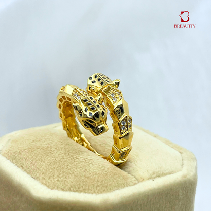 BREAUTTY DUAL PANTHER GOLDEN RING | ADJUSTABLE