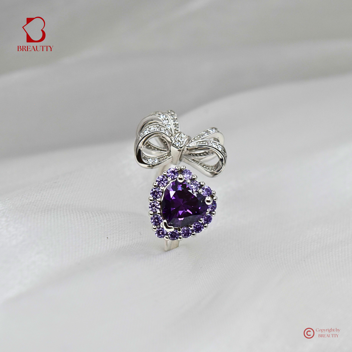 BREAUTTY 925 STERLING SILVER AMETHYST STONE RING FOR WOMAN|  GIFTING RING