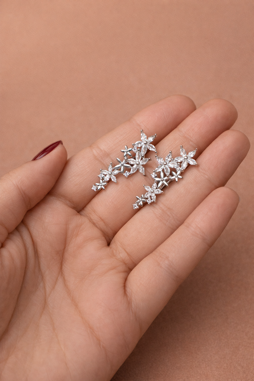 BREAUTTY 925 STERLING SILVER MULTI-FLOWER  EARRINGS | DAILY WEAR LUXURY