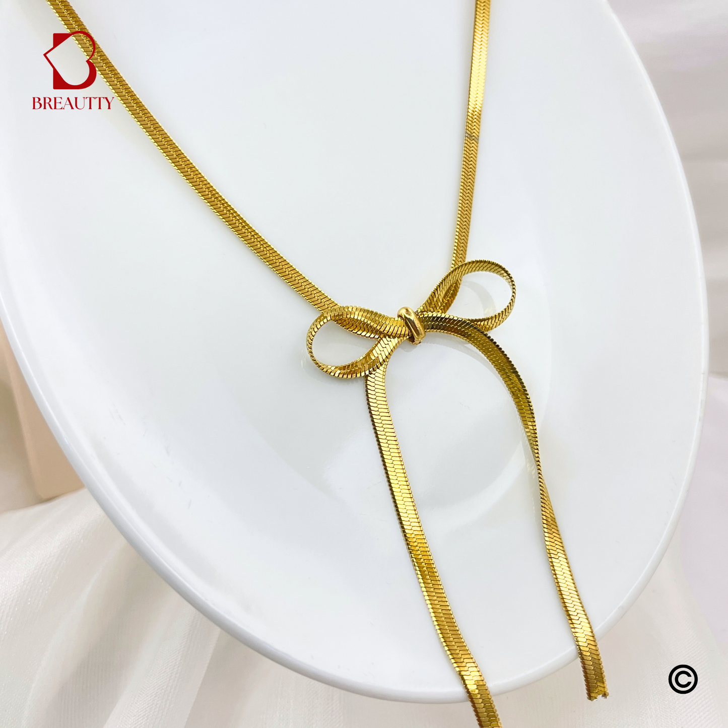 BREAUTTY 18K GOLD PLATED BOW STYLE SNAKE-CHAIN | WATERPROOF