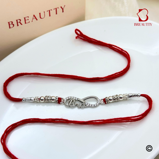 BREAUTTY RAKSHA BANDHAN 925 STERLING SILVER RAKHI  "INFINITE LOVE BRO"  | HALLMARKED SILVER  RAKHI