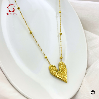 BREAUTTY 18K GOLD PLATED ROMANTIC HEART NECKLACE