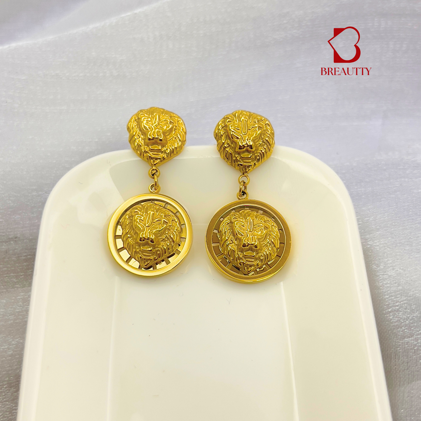 BREAUTTY 18K GOLD PLATED TIGER DESIGN EARRING